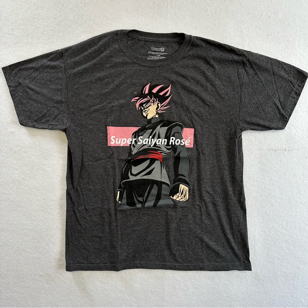 Dragon Ball Z Super Saiyan Rose Black T-Shirt Size XL Trunks Vegeta Goku Gohan